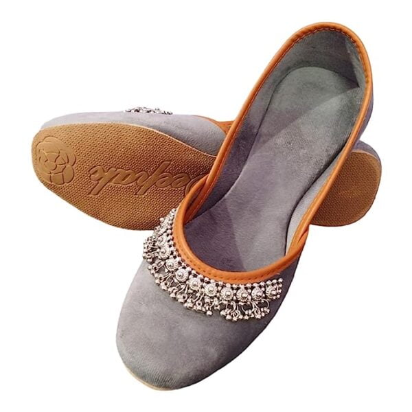 Revouge Jutti for Women Velvet Ethnic Handmade Punjabi Jutti